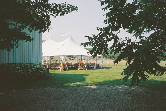 Color film renders the vibrant tones of this Summer, Northern Michigan wedding at Cherry Basket Farm.