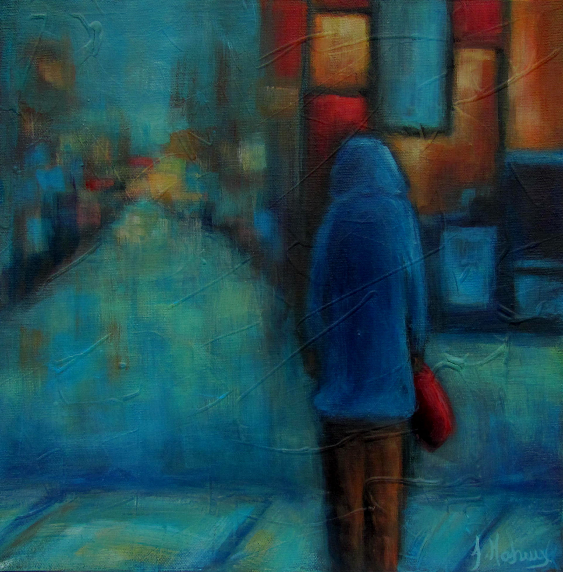 Marcheur de rue par l'artiste peintre Johanne Maheux