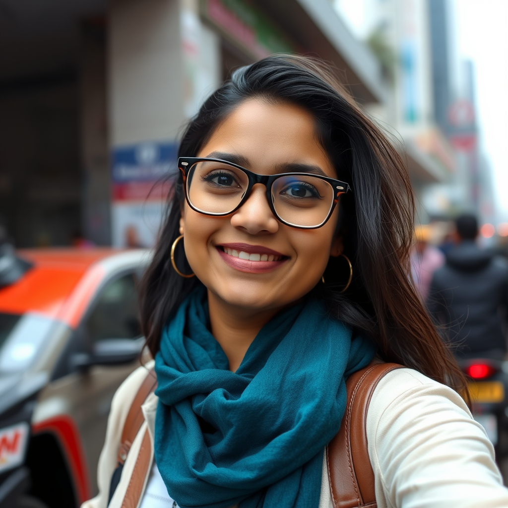 A shoulder level shot of a young urban indian mom, from delhi, wearing western clothes, sm