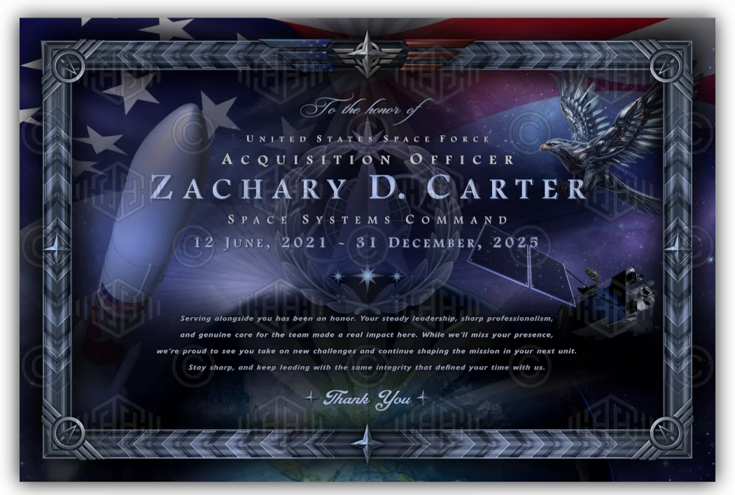 Personalized Tribute Canvas in Space Force Design