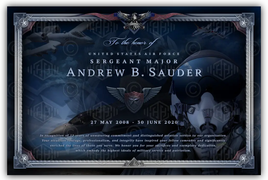 Personalized Tribute Canvas in Air Force Design