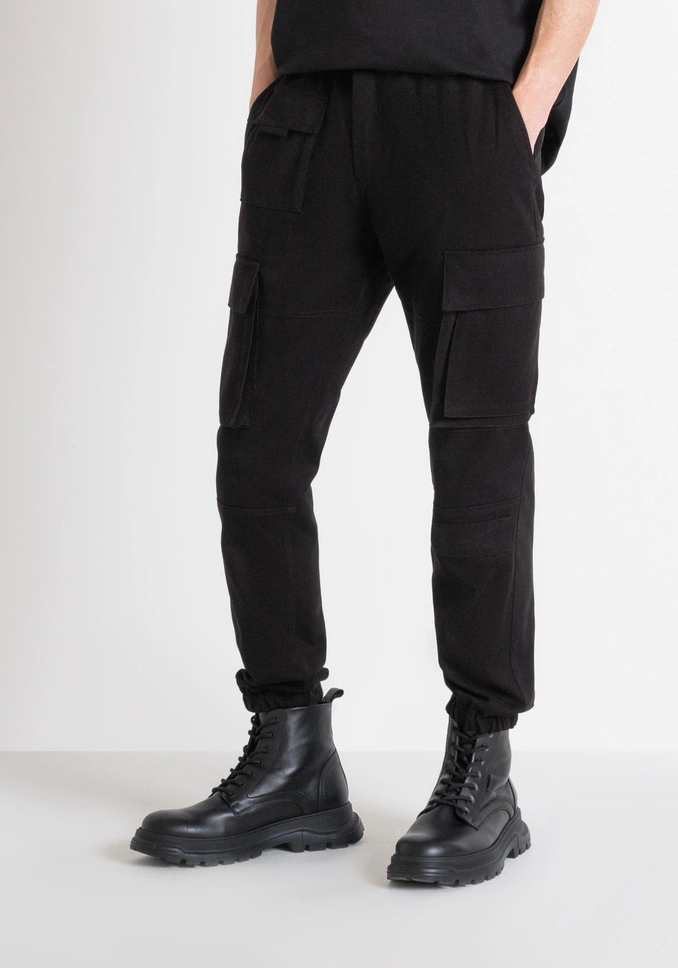 PANTALON CARGO « DYLAN » REGULAR FIT EN VISCOSE MÉLANGÉE