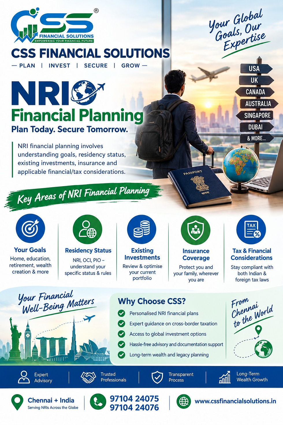 NRI Financial Planning – CSS Financial Solutions Chennai. Plan Today. Secure Tomorrow.