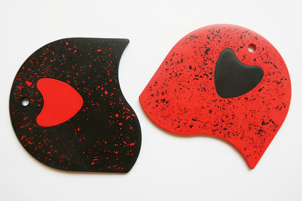 תמונה ממוזערת: זוג תחתיות לקערות וסירים 'טובים השניים' - דגם טרצו (Terrazzo)