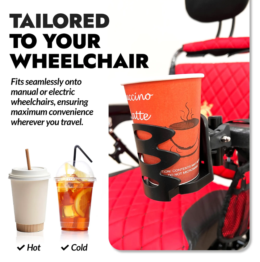 Thumbnail: Cup / Beverage Holder for Foldable Electric Wheelchair for Travel