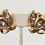 Thumbnail: Early 1950s Mazer Goldtone Clear Rhinestone Clip Earrings