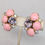 Thumbnail: Vintage Signed Hobe Pink Cabochon & Faux-Amethyst Clip Earrings