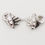 Thumbnail: Early 1950s Trifari Rhodium Plated Baguette Rhinestone Earrings