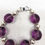 Thumbnail: Vintage 1960s Signed Napier Rhodium Plated Purple Faceted Beaded Bracelet