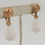 Thumbnail: 1960s Napier Goldtone & White Resin Drop Earrings