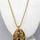 Thumbnail: Vintage Signed Napier Goldtone Jewel Tone Rhinestones Pendant Necklace