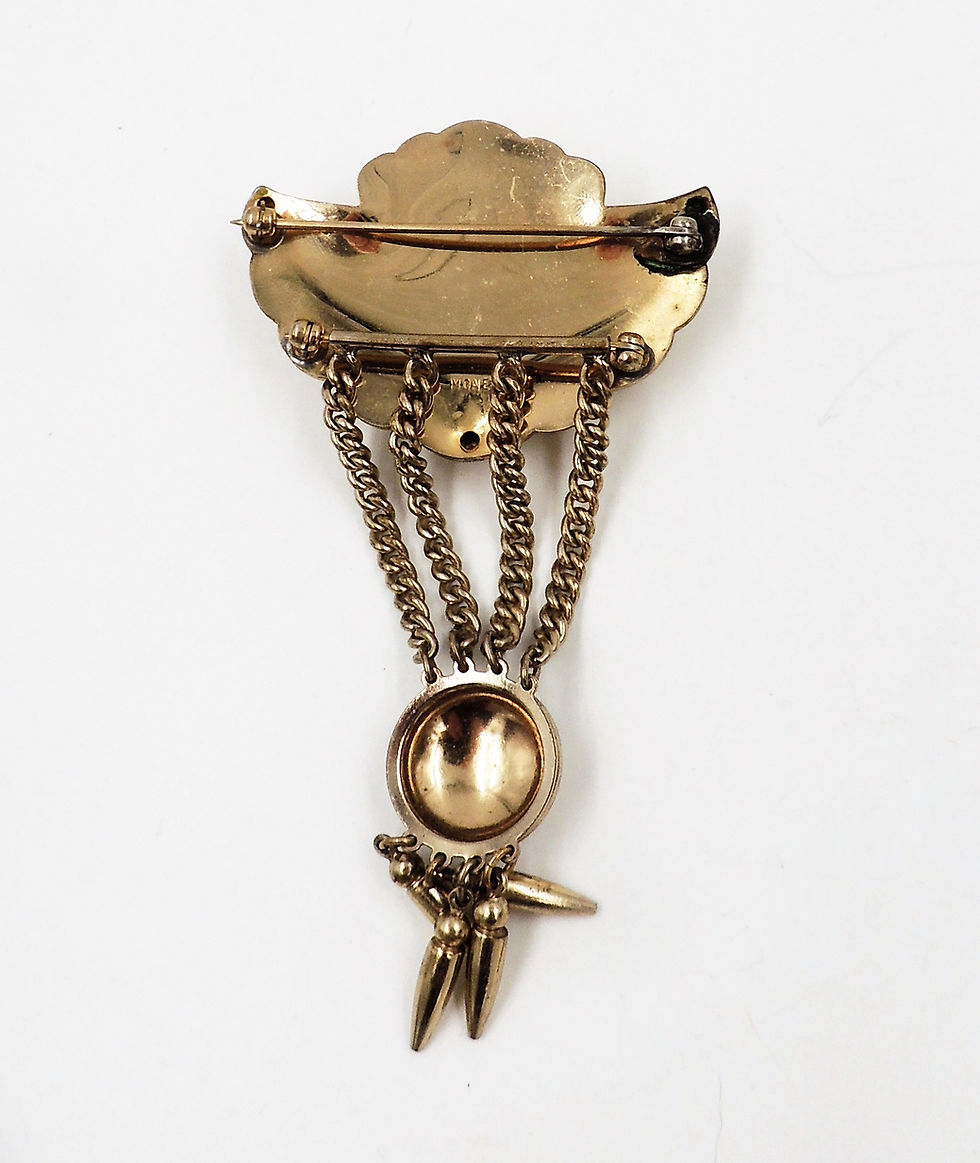 Thumbnail: Vintage Signed Monet Book Piece Convertible Brooch, 1947