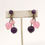 Thumbnail: Vintage Signed Napier Faceted Pink & Purple Beaded Clip Earrings