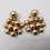 Thumbnail: Vintage 1960s Signed Napier Goldtone Machined Balls Drop Clip Earrings