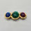 Thumbnail: Vintage Signed Napier Faux-Emerald, Sapphire & Amethyst Cabochon Brooch, 1990