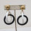 Thumbnail: Vintage 1960s Signed Napier Black & White Hoop Clip Earrings