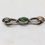 Thumbnail: Vintage 1937 Signed Monet Silvertone Cabochon Faux-Jade Bar Brooch