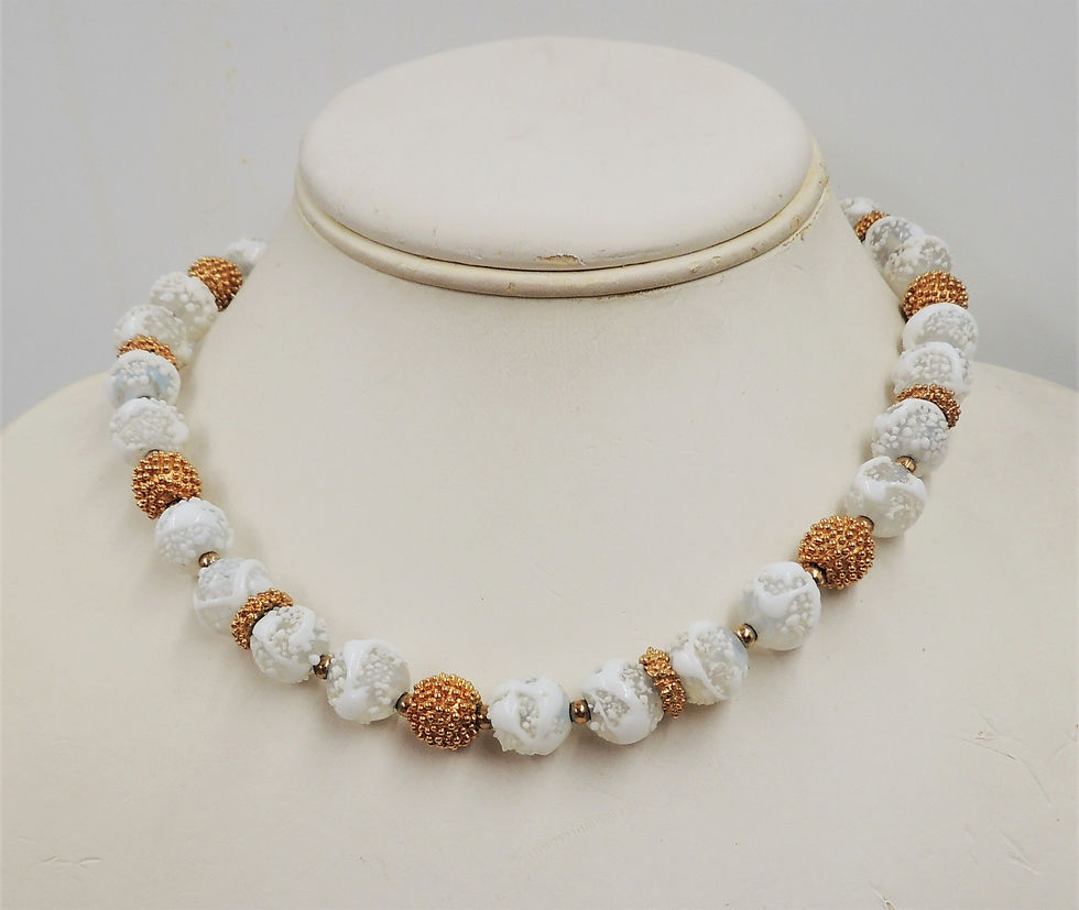 Thumbnail: Vintage 1960s Napier Art Glass Beaded Necklace