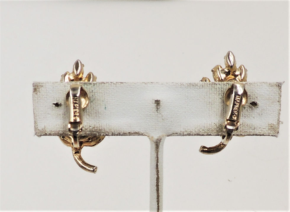 Thumbnail: Vintage 1950s Napier Faux-Topaz & Faux-Citrine Clip Earrings