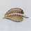 Thumbnail: Vintage Signed Boucher Goltone & Clear Rhinestone Leaf Brooch