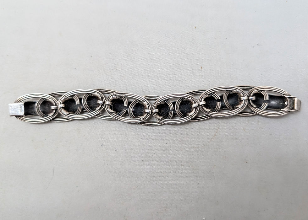 Thumbnail: Vintage 1950s Signed Napier Silvertone Link Bracelet