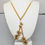 Thumbnail: Vintage 1980s Signed Napier Goldtone Leaves & Faux-Pearl Necklace