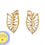 Thumbnail: Vintage 1960s Signed Napier Goldtone Over Sterling Openwork Leaf Clip Earrings