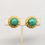 Thumbnail: Vintage Signed Mimi Di N Round Speckled Faux-Jade Clip Earrings