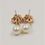 Thumbnail: Vintage c1990 Napier Resin Flowers & Faux-Pearl Pierced Earrings