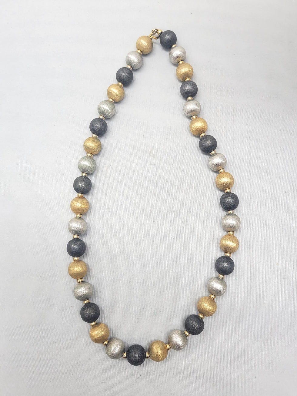 Thumbnail: Vintage Signed Napier Tri-Tone Beaded Necklace, c1967
