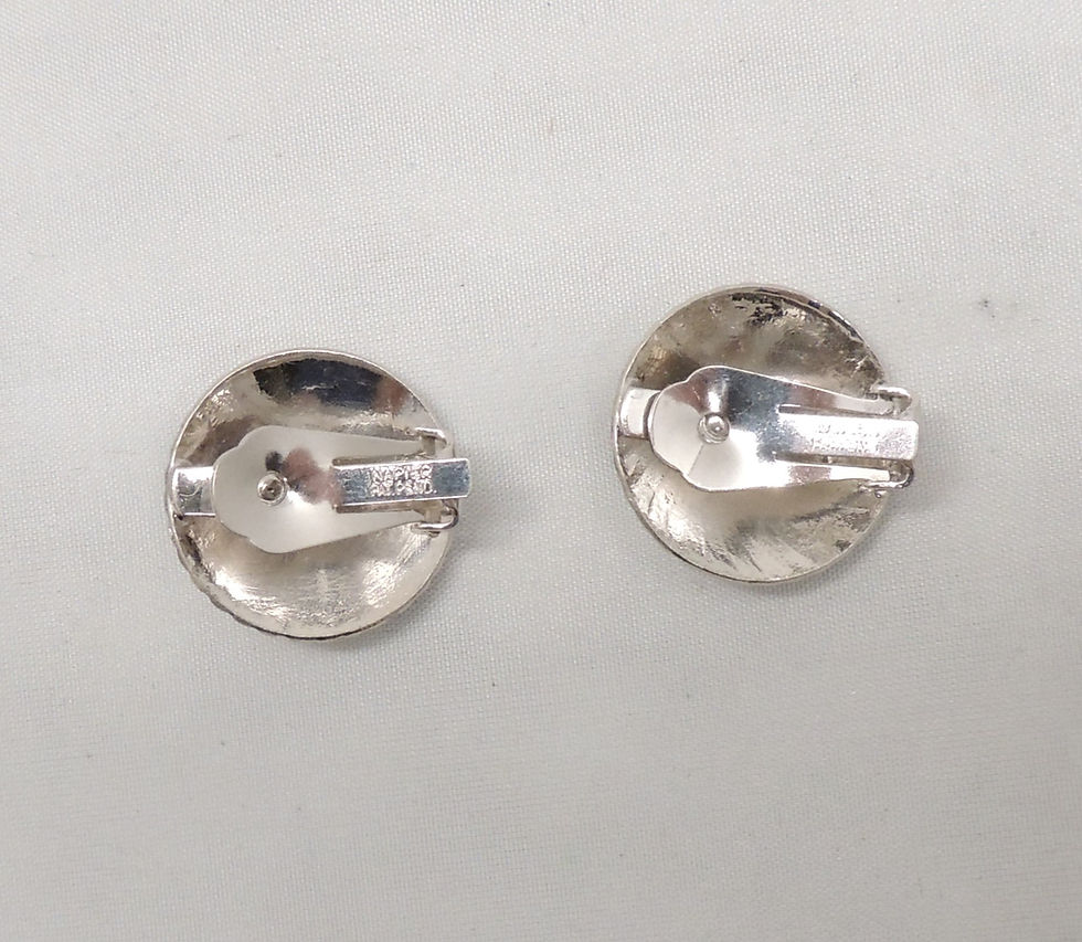 Thumbnail: Vintage 1950s Signed Napier Round Domed Spiral Clip Earrings
