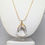 Thumbnail: Vintage 1960s Signed Napier Goldtone Faceted Glass Pendant Necklace