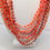 Thumbnail: Vintage Signed Ornella Italy Multi-Strand Red & Orange Beaded Shell Necklace