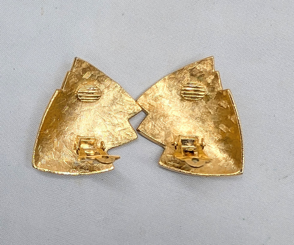 Thumbnail: Vintage 1980s Signed Givenchy Goldtone Clip Earrings
