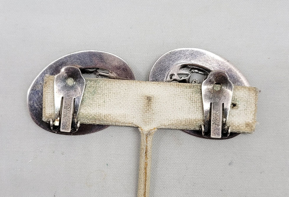 Thumbnail: Vintage 1950s Signed Napier Silvertone Oval Filigree Clip Earrings