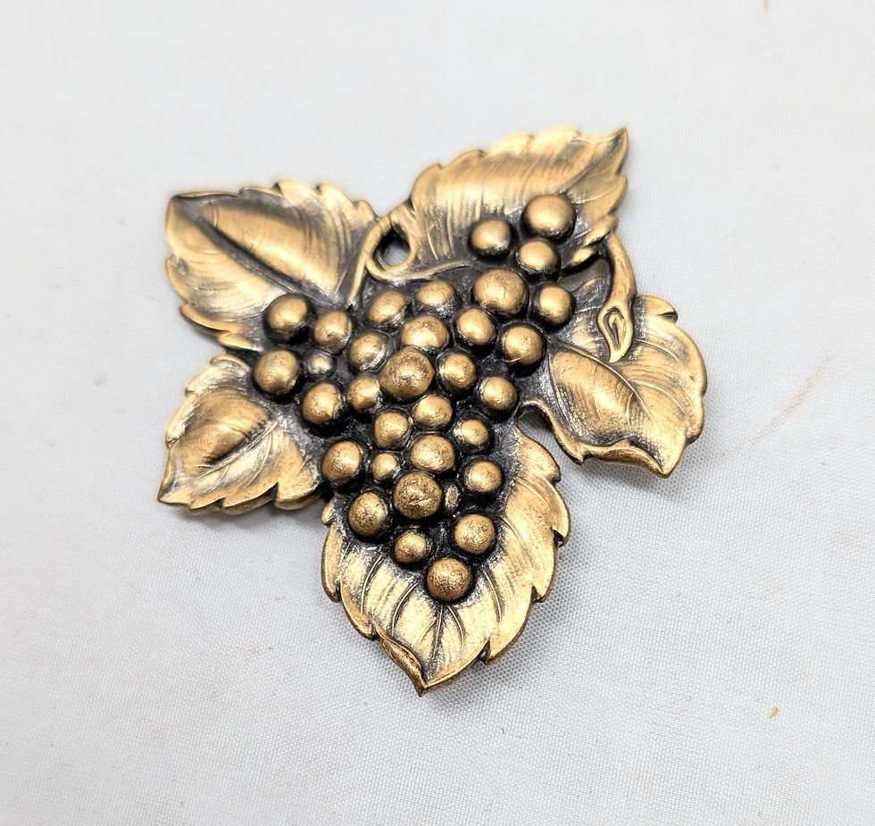 Thumbnail: Vintage Signed Joseff of Hollywood Goldtone Grape Cluster Brooch