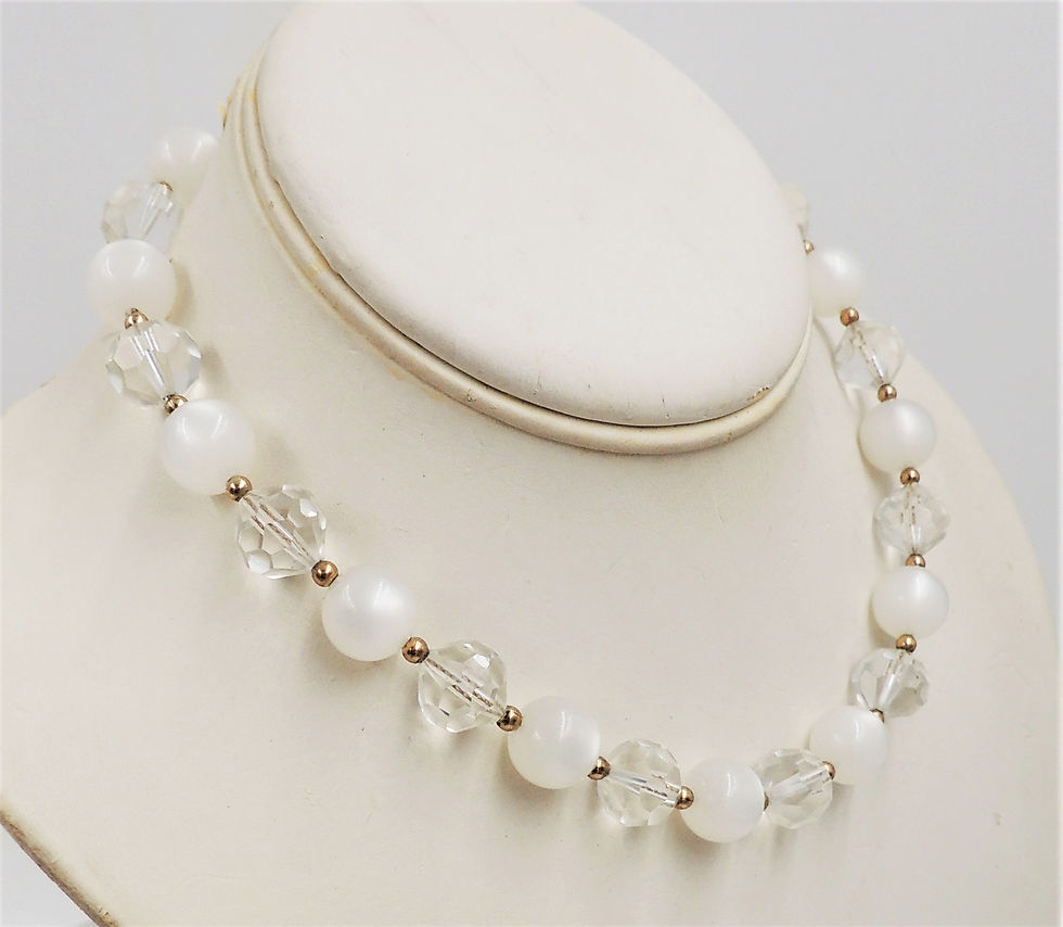 Thumbnail: Vintage 1950s Signed Napier Moonglow Beaded Necklace