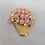 Thumbnail: Vintage 1980s Signed Napier Pink Rhinestone Flowers & Faux-Pearls Basket Brooch
