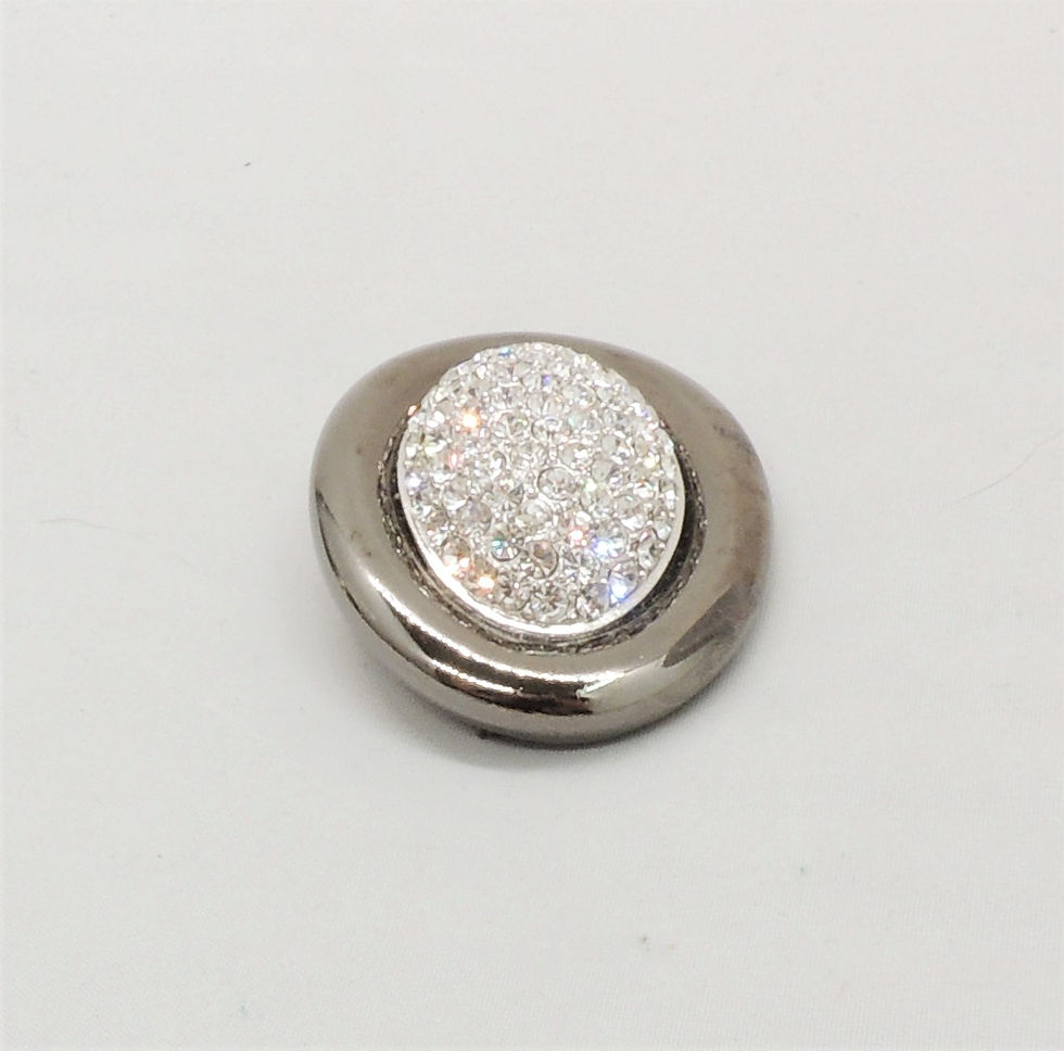 Thumbnail: Vintage 1980s Signed Givenchy Hematite Finish Pave Clear Rhinestone Brooch