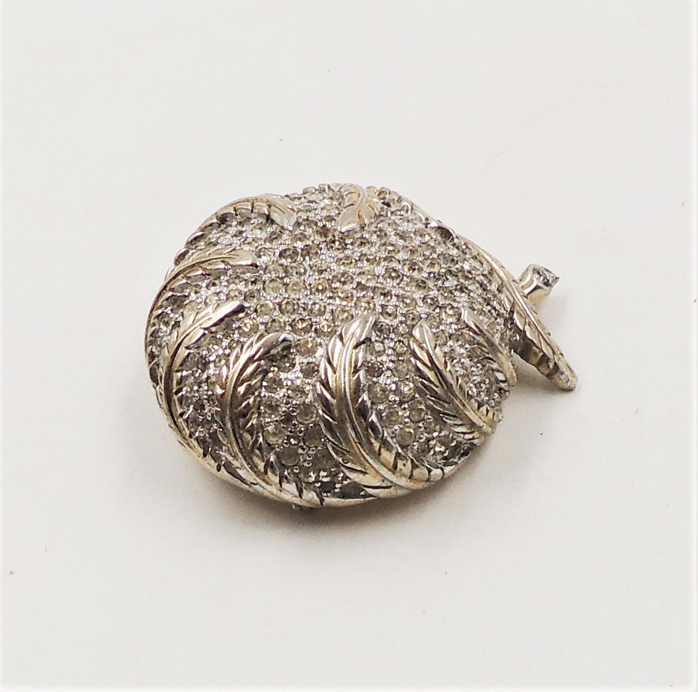 Thumbnail: 1950s Jomaz Pave Rhinestone Flower Brooch