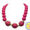 Thumbnail: Vintage 1990s Trifari Goldtone Hot Pink Spiral Necklace