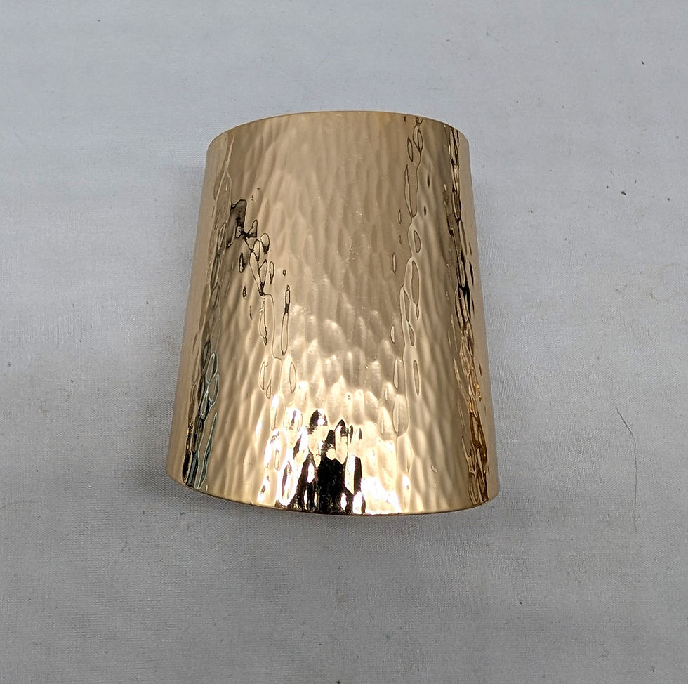 Thumbnail: Vintage Signed Napier Goldtone Wavy Wide Cuff Bracelet, 1976