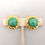 Thumbnail: Vintage Signed Mimi Di N Round Speckled Faux-Jade Clip Earrings