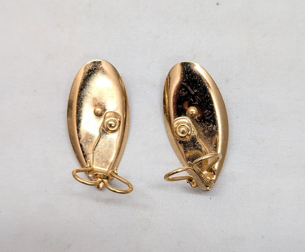 Thumbnail: Vintage 1950s Signed Napier Goldtone Florentine Finish Pink Resin Clip Earrings