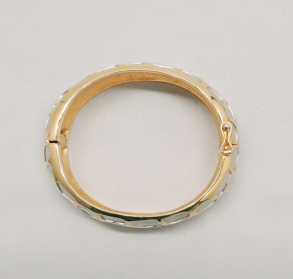 Thumbnail: Vintage Crown Trifari Modernist Animal Print Cuff Bracelet, Ad Piece