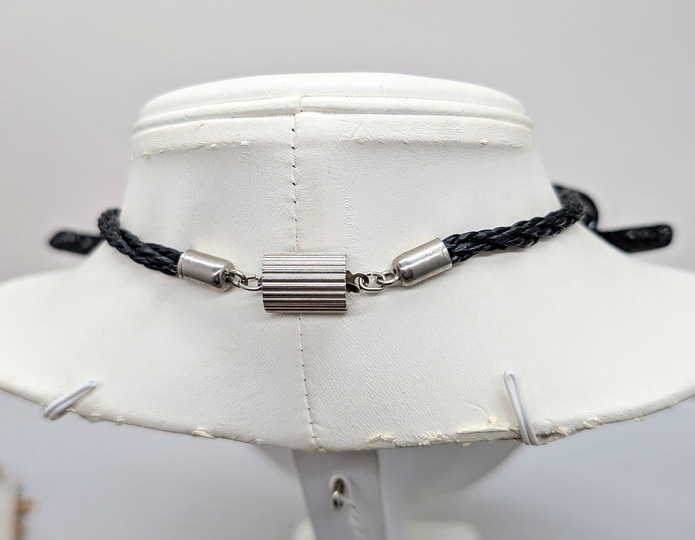 Thumbnail: Vintage Signed Ugo Correani Italy Faux-Black Coral Collar Necklace