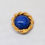 Thumbnail: Vintage 1980s Signed Bijoux Cascio Italy Round Goldtone Cabochon Faux-Lapis Broo
