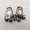 Thumbnail: Vintage 1950s Signed Napier Silvertone Ribbed 3 Bead Drops Clip Earrings