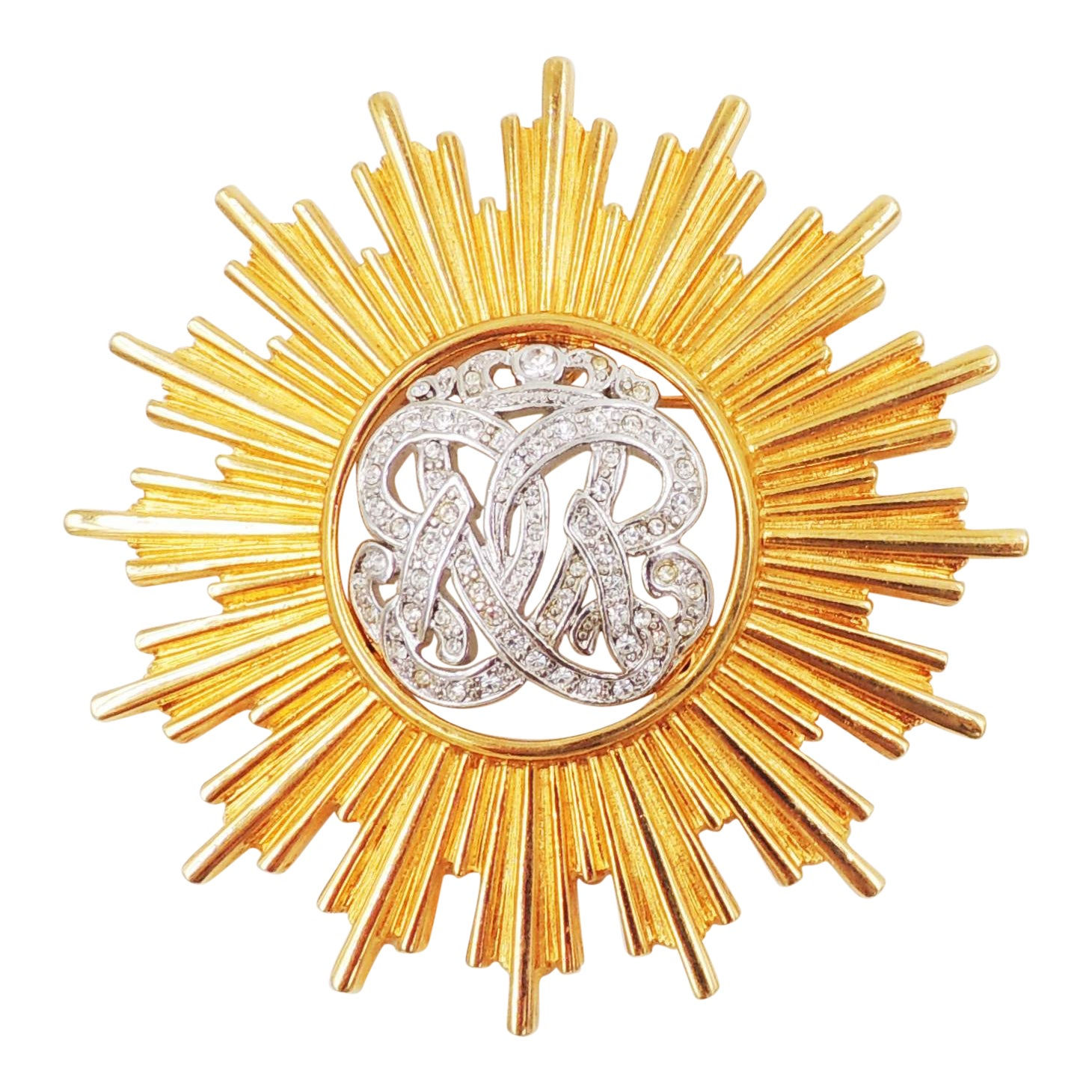 Monet "Burst" Rhinestone Brooch