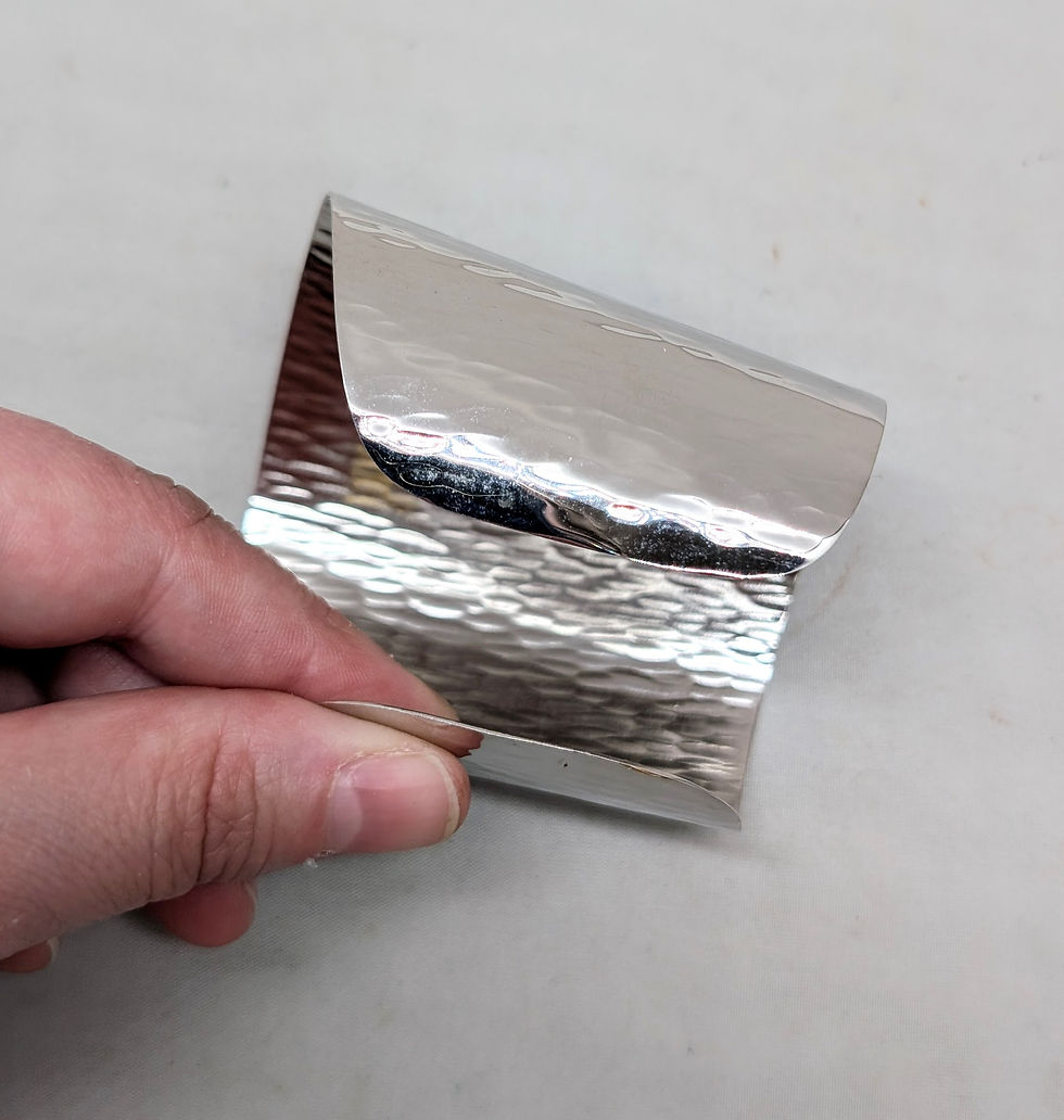 Thumbnail: Vintage 1976 Signed Napier Rhodium Plated Wide Wavy Cuff Bracelet